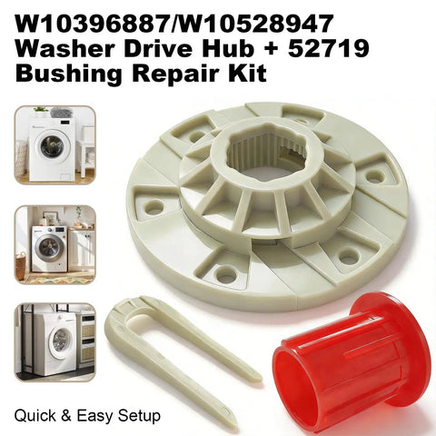Washer Driven Hub Kit With Basket Sleeve Replacement For Washing Machines Fits Whirlpool Kenmore Maytag VMW Replaces W10528947 W10396887 AP5665171 PS6012095 MVWC565FW0 MVWX655DW0 52719, hub and sleeve kit