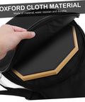 Durable Portable Drum Storage Bag In Black Oxford Fabric For Practice Pads Percussion Gear And Accessory Organizer open zipper showing hexagon hardware inside