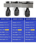 Image showing specifications for 1 1.3 Or 1.5 Inch Mini Parallel Jaw Vise With V Type Cross Bench Design.