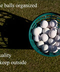 Golf Ball Basket With Handle Green Ball Bucket Holds Up To 25 Balls For Practice And Training on grass