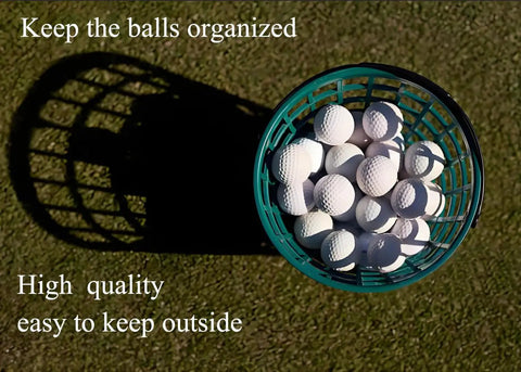 Golf Ball Basket With Handle Green Ball Bucket Holds Up To 25 Balls For Practice And Training on grass