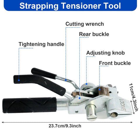 Top Shelf 304 Stainless Steel Strapping Kit With Heavy Duty Ties And Ratcheting Tensioner Tool For Secure Cargo Wrapping And Solid Corrosion Resistance On Job Sites