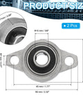 Two Pack Pillow Block Bearing Set With Three Eighths Inch Or Ten Millimeter Bore Zinc Alloy Steel dimensions and design