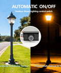 Day-night cycle of street lamp using 2 Pack Dusk To Dawn Photocell Light Sensor Outdoor Lighting Control Switch Black With Wired Connection