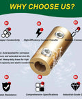 Brass component from 10 Piece 6 8 10 Gauge Wire Connector Nut Kit with corrosion resistance and current transfer features.