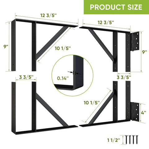 Heavy Duty Anti Sag Gate Hardware Kit With Steel Brackets And Welded Hinges For Wooden Fences Driveways And Corral Gates Gate Kit With Rust Resistant Screws Door Not Included