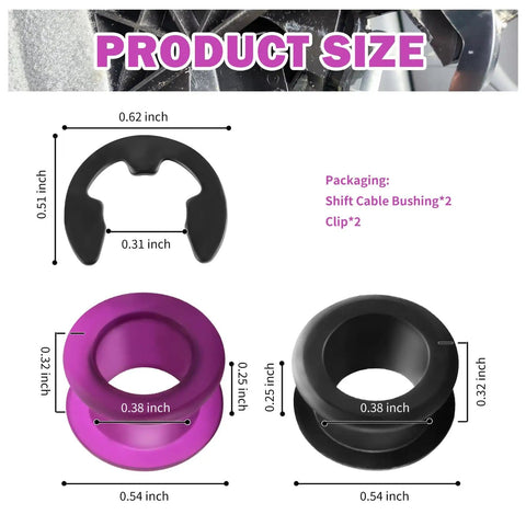 Shift Cable Bushing Repair Kit With Clips For Shifter Bushing Replacement Transmission Shift Linkage Bushings OEM 33820-02370 size diagram