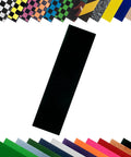 9 By 33 Inch Grip Tape Sheet For Skateboards Cruisers And Scooters Black 80 Grit Adhesive Backed displayed with colored patterns