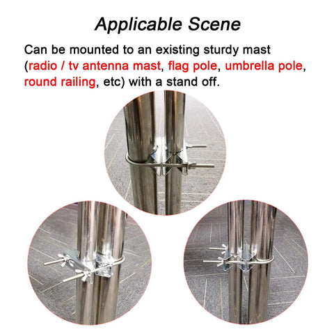 Heavy Duty Anti Rust Double Antenna Mast Clamp V Jaw Block With U Bolts Mast To Mast Mount Bracket Kit For TV Antennas CB Ham Pipes Flag Poles Deck Railing Fence 2 Pack Built For Outdoor Use And Universal Fit For Most Mast Poles