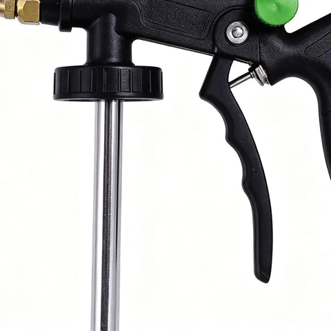 Close-up of Top Tier Truck Undercoating Spray Guns Offer Heavy Duty Auto Body Sprayer Gear, showcasing flow control nozzle and trigger.