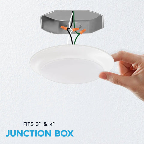 Installation of Six Inch LED Disk Light Dimmable Flush Mount Ceiling Fixture With Five CCT Options 2700K To 5000K 12.5W