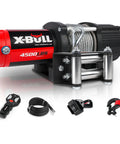 4500 Lbs Electric Winch with Steel Cable and Roller Fairlead for ATV UTV Recovery, includes wireless remote and wired handle