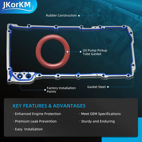 Oil Pan Gasket Kit For GM Trucks And SUVs Compatible With Chevy Silverado Suburban Tahoe Trailblazer GMC Sierra Yukon