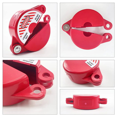 Valve Lockout Device 2 Pack Rotating Plastic Outdoor Water Hose Protector Babyproof 1 To 2.5 Inch Diameter Handles Red Secure