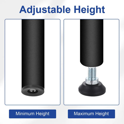 Dang Tough Adjustable Furniture Levelers, 3/8 16 Thread Screw In Feet For Tables Chairs Drawers, 4 Pack showing height adjustments.