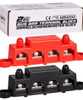 Heavy Duty 12V Bus Bar Power Distribution Block 250A Rock Solid Stainless Steel Junction Terminal Strip red and black blocks with wiring terminals