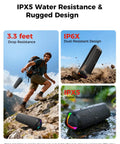 Man hiking with Beast Bluetooth Speaker Portable Wireless IPX5 Waterproof With 20 Hour Playtime And TWS Pairing BT5.3