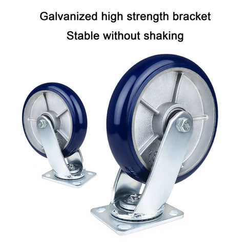 Heavy Duty Swivel Caster Wheels With Brakes For Furniture And Workbenches, Quiet Polyurethane Castors With 360 Degree Top Plate