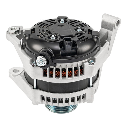 New 12V 160Amp CW S6 Alternator Replacement 11240N for Jeep Liberty Grand Cherokee, side view, silver and black