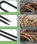Comparison of 16 Pack 12 Inch J Hook Ground Stakes Heavy Duty Steel Anchors and other non-coated, blunt steel stakes.