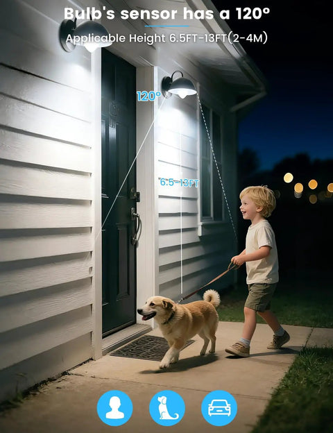 3 Pack Motion Sensor LED Bulbs A19 E26 13W 100W Equivalent Dusk To Dawn Light 5000K Daylight Infrared PIR Sensor Indoor Outdoor Security For Garage Porch Stairs Weatherproof Easy Install on porch light