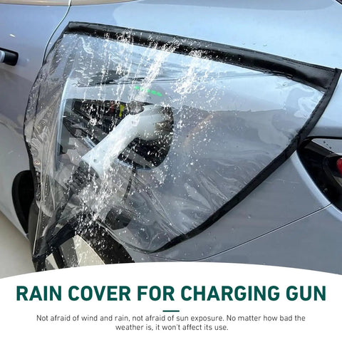 Universal EV Charger Port Cover With A Damn Fine Magnetic All Weather Shell HD Transparent PVC Build moisture shield on charger.