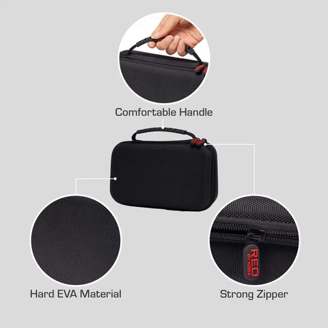 Men's Grooming Kit Travel Pouch Kickass Water Resistant Shaver Organizer Bag, showing comfortable handle and strong zipper.