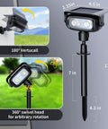 Robot Inspired Solar Spotlight Outdoor Waterproof With Auto On Off And Dual Brightness Modes For Garden Yard Cool White 6 Pack