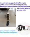 Close-up of fiber optic amplifier with installation parts for Top Shelf Fully Automatic Round Bottle Labeling Machine.