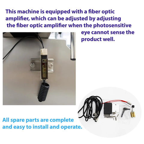 Close-up of fiber optic amplifier with installation parts for Top Shelf Fully Automatic Round Bottle Labeling Machine.