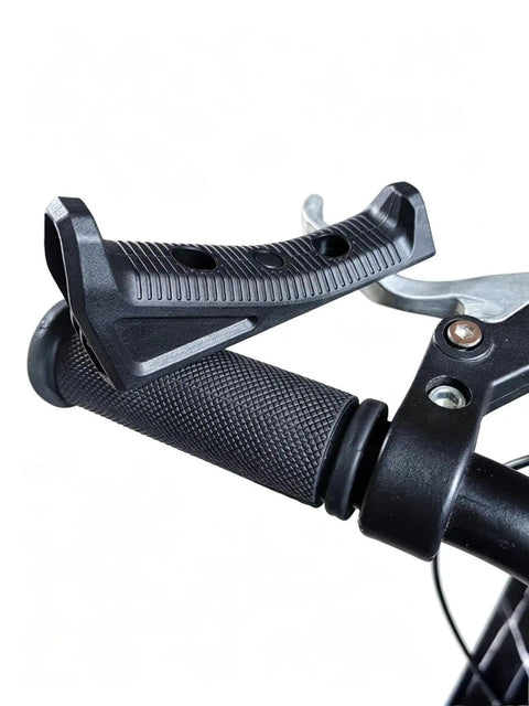 Road Bike Brake Lever Covers With Soft Rubber Grips And Textured Surface For No Slip Comfort Black on a bike handle.