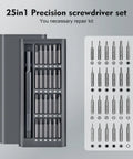 25-In-1 Mini Precision Screwdriver Set For Electronics And Gadgets, Magnetic Torque Tool Kit With Torx, Hex, Phillips Bits in case.