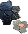 Set Of 6 Durable Flagstone Molds For Concrete Pavers And Garden Walkways Easy To Use Reusable Plastic Cement Molds