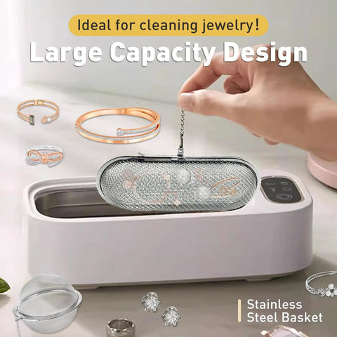 Heavy Duty Stainless Steel Cleaning Basket Two Pack Perfect For Ultrasonic Cleaner Small Parts And Jewelry No Sweat Washing Tray with jewelry inside