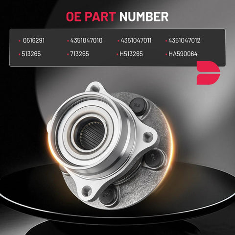 Front Wheel Bearing Hub Assembly for Prius 2004 2005 2006 2007 2008 2009 5 Lug 1.5L L4 Engine Compatible Replacement Kit