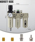 All In One 3/4 Inch NPT Industrial Air Compressor Dryer With Three Stage Water Separator Particulate Filter Coalescing Filter Desiccant Dryer Air Regulator And Auto Drain Built Tough For Heavy Duty Shop Use, front view