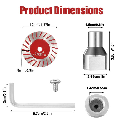 12 Pack 1.57 Inch Mini Diamond Saw Blades Set For Angle Grinder With Screws Hex Wrench And Removable Flange, 40mm blade dimensions