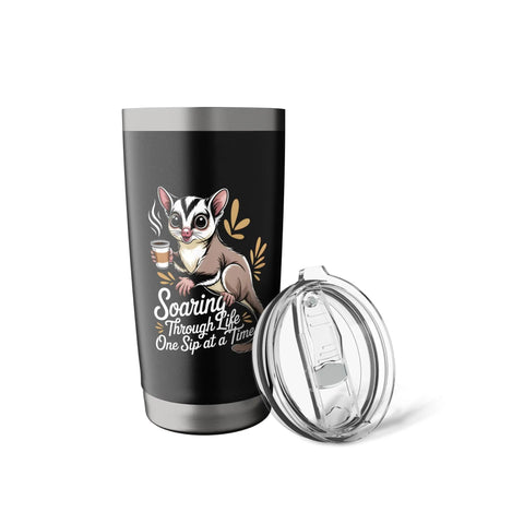 Sugar Glider Coffee Tumbler With Dual Wall Stainless Steel Insulation Keeps Drinks Hot Or Cold For Latte Lovers And Pet Moms
