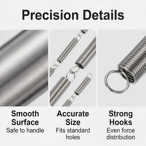 Top Grade 20 Piece Stainless Steel Extension Springs with smooth surface, accurate size, and strong hooks for industrial repair.