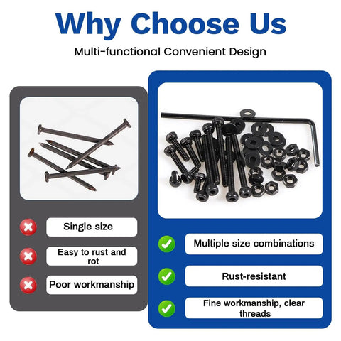 461 Piece M3 Socket Head Screw Kit With 30mm 35mm 40mm 45mm And 50mm Long Screws, Nuts, Washers, Lock Washers, Alloy Steel
