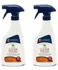 Two bottles of Wood Cleaner And Furniture Polish Spray For Cabinets Tables And Wood Surfaces With Woodland Fresh Scent No Artificial Gloss