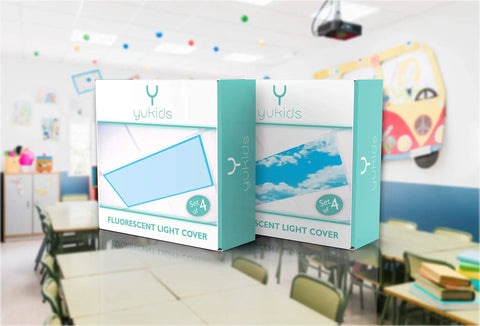 Fluorescent Light Covers For Classroom, Office, Hospital And Home, Calming Cloud Light Diffuser For Blue Light Protection, Glare Reduction, And Focus Enhancing Sensory Lighting (4 Pack)
