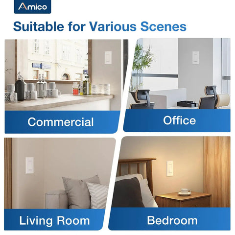30 Pack Decorator Single Pole And 3 Way Light Switches UL Listed Ideal For Hallways And Large Rooms Easy Install For DIY Home Wiring And Quick Home Upgrades. Installed in commercial, office, living room, and bedroom