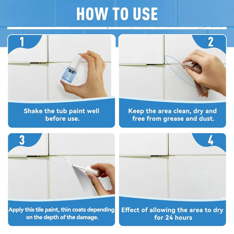 Step-by-step guide using White Tub And Tile Touch Up Paint Pen For Porcelain And Enamel Surfaces to fix tile