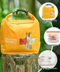 Waterproof Boat First Aid Kit With Lightweight Dry Bag for Kayak and Outdoor Adventures in yellow with contents shown