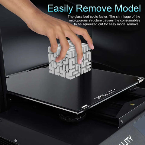 Ender 3 Glass Bed Upgrade Tempered Glass Plate Build Surface 235x235x4mm for 3D printer showing model removal