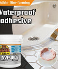 Pro Grade Crystal Clear Waterproof Sealant Quick Drying Flexible Rubber Coating For Roof Gutters And Basement Leaks Extreme Heat Resistant being applied in a bathroom.