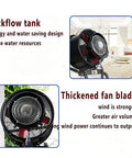 Heavy Duty 26 Inch Stand Up Drum Fan With Mist Spray Cooler And 50 Liter Tub, close-up of thickened fan blades.