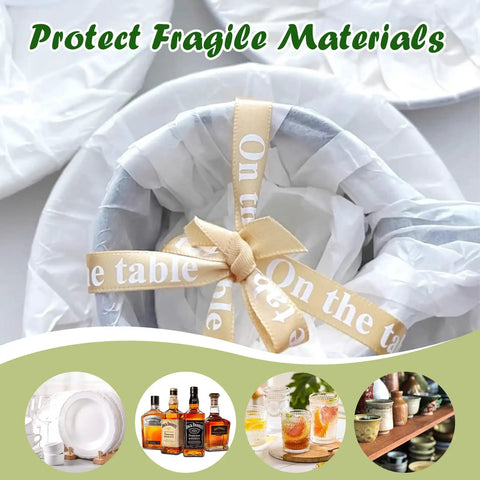 Bulk 200 Sheets White Tissue Paper 14x20 Inches For Gift Wrapping And Packaging Perfect For Gift Bags Crafts Party Decor Holidays Weddings And Creative DIY Projects, shown protecting fragile items