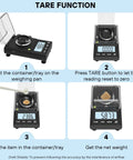 Pro Grade High Precision 100g Milligram Scale 0.001g Readability With 50g Calibration Weight USB And Battery Powered Tare Function